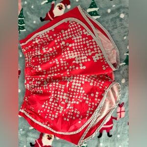 Red and White Patterned Athletic Shorts